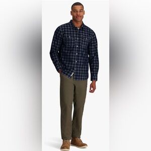 Royal Robbins Covert Cord Organic Cotton Long Sleeve Button Down, Blue Plaid, XL